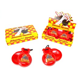 Castanets Spanish Chestnut Red for Adults, Flamenco Dance, Flamingo or Sevillanas, Plastic with Gift Box