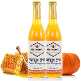 Bee in Your Bonnet Premium Flavoring Syrup - Made with Real Honey & Natural Ingredients - Perfect for Coffee Flavoring, Cocktails & Drinks - Pumpkin Spice Flavoring - 2 x 12 Ounce Bottles
