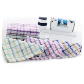 VILLFUL Cotton Yarn Lint- Plaid Dishcloth Non-Stick Kitchen Towel Absorbent Tea Towel Window Glass Cleaning Easy Care
