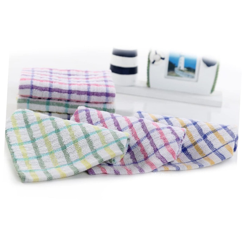 VILLFUL Cotton Yarn Lint- Plaid Dishcloth Non-Stick Kitchen Towel Absorbent