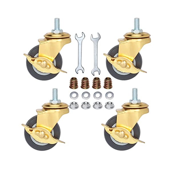 2" Threaded Stem Caster Wheels Swivel Casters with Brake, Metric