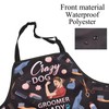 FUSTMW Crazy Dog Groomer Lady Apron Dog Groomer Aprons for