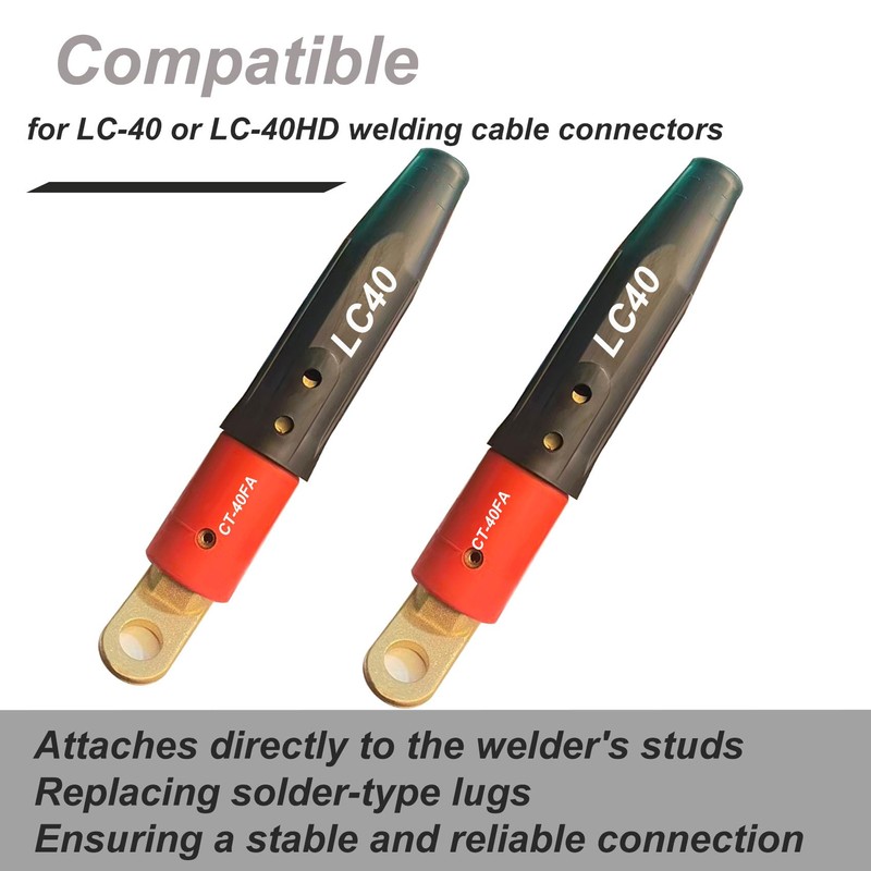 2PCS CT-40FA Welding Terminal Connector, Welding Lug Connector Adapter, for