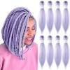 KAVSORAPI Lavender Braiding Hair 12 Inch Pre Stretched Hair Short
