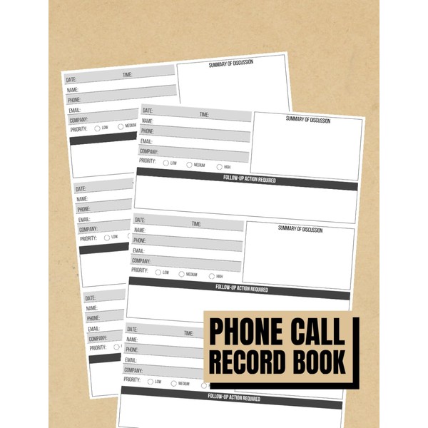 Phone Call Record Book: Logbook for Any Receptionist or Secretary