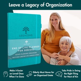 End of Life Planner for Seniors - Guided Estate Planning Organizer for Next of Kin. Large What To Do When I’m Gone Book and Important Document Organizer to Share with Your Executor (Lake Green)