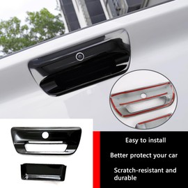 KELEIMAI Car Accessories Fit for Dodge Ram 1500 2025 2024 2023 2022 2021 2020 2019 Tailgate Exterior Door Handle Trim Cover, Rear Trunk Grab Handle Cover Trims (Glossy Black) ABS 2PCS