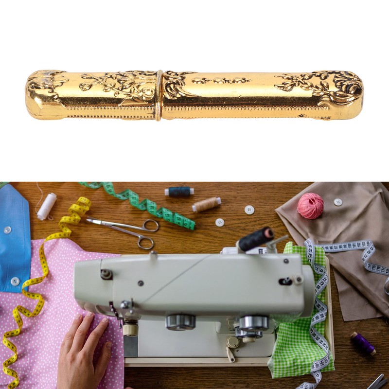 Vintage Needle Case Engraved Stereoscopic Pattern Stylish Sewing Needles Storage