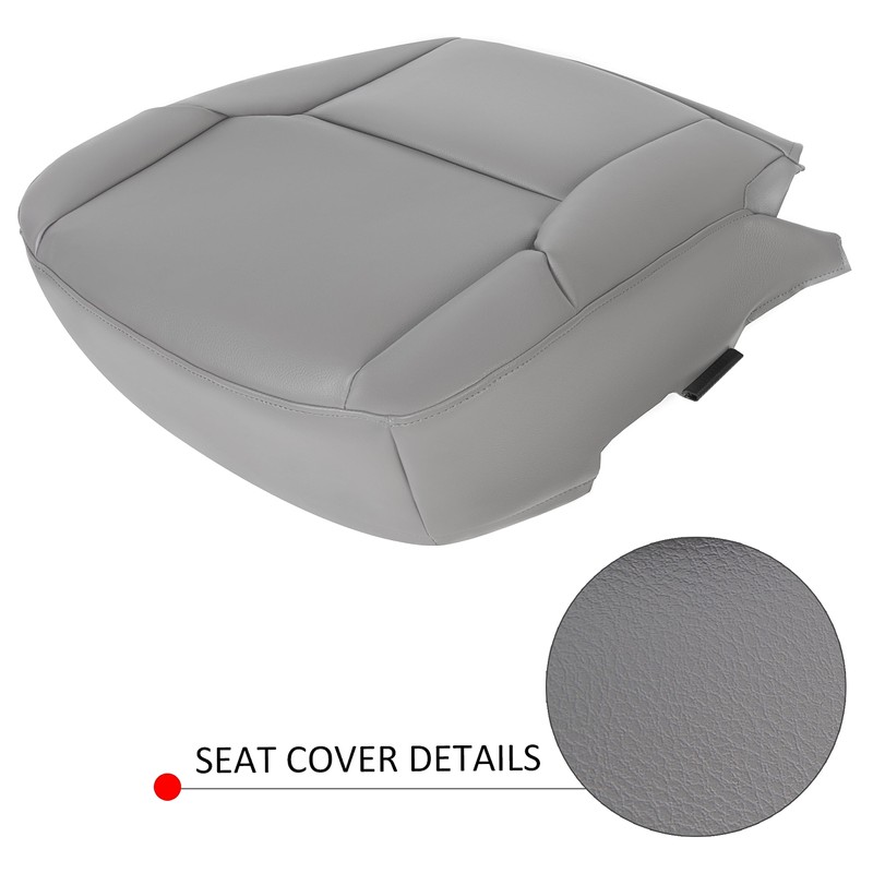 Kojem Driver Bottom Seat Cover Front Synthetic Leather Gray Compatible