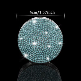 TOMALL Bling Car Engine Start Button Cover Diamond Interior Crystal Push Start Button Ring Sticker Sparkly Accessory Circle Ring Bling Ignition Button Rhinestone Emblem Universal for Car (Light Blue)