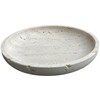 Natural Travertine Round Decorative Tray - 8-inch Beige Stone Vanity