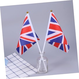 Operitacx UK Flag Hand Flags 50pcs Mini Britain Flags on Stick Washable Polyester for Decor and Occasions