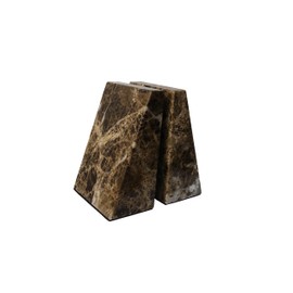 Decorative Bookends for Bookshelves, Set of 2 Marble Bookends for Living Room, Office, Bedroom, Heavy Duty,2 Pieces, Brown