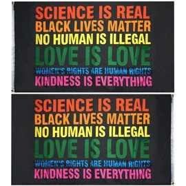 "Flags & Signs" Science is Black Lives Matter BLM Love 3x5 Double Sided Flag a-1-2209