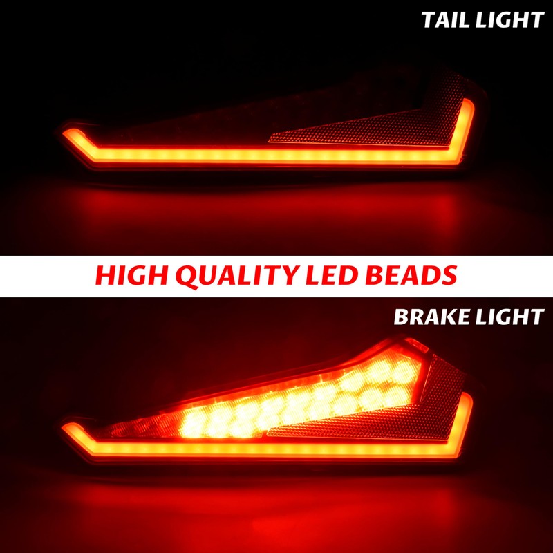 SAUTVS Tail Lights for Polaris RZR XP 1000 2024+, Red