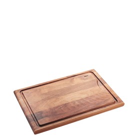 GEFU Enno High-Quality Chopping Board with Juice Groove - Walnut Wood Kitchen Board | Gentle on Blade, Can Be Used on Both Sides and Antibacterial 37 x 25 cm