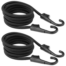 ZHOUBIN 60 Inch Black Bungee Cords with Hooks Heavy Duty, 2 Pack