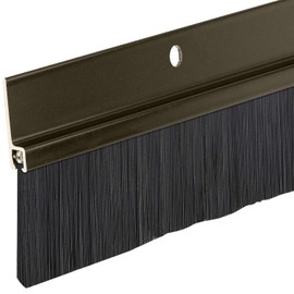 Door Sweeps – Aluminum & Brush | Brush Sweeps for Gaps Up to 1 1/2” | Brown Holder with Black Brush | 3 Feet/36 Inches Long | Fill Gaps & Keep Unwanted Debris Out | Made by Randall Manufacturing
