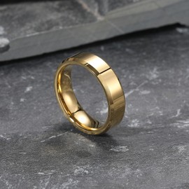 King Will Tungsten Ring for Men Gold Plated Men's Wedding Ring High Polished Mirror-like Surface 6mm Width Comfort Fit 丨Wedding Rings Collection 10
