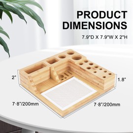 QVEEQ Wax Tool Station, Wax Carving Tool Organizer with Heat Resistant Non-Stick Silicone Pad for Storing Carving Tools, Cotton Swabs, Pens, Different Hole Brackets (Tools Not Included)