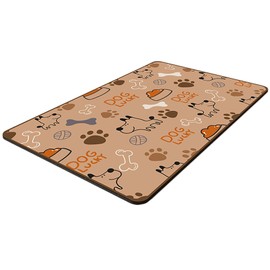 Pet Feeding Mat, 15.7 Inch x 11.8 Inch Diatom Ooze Waterproof Anti-Slip Bowel Met for Pet Food and Water (M)