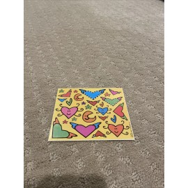 2 Grrrls— Hearts Stars And Moons— Yellow Background