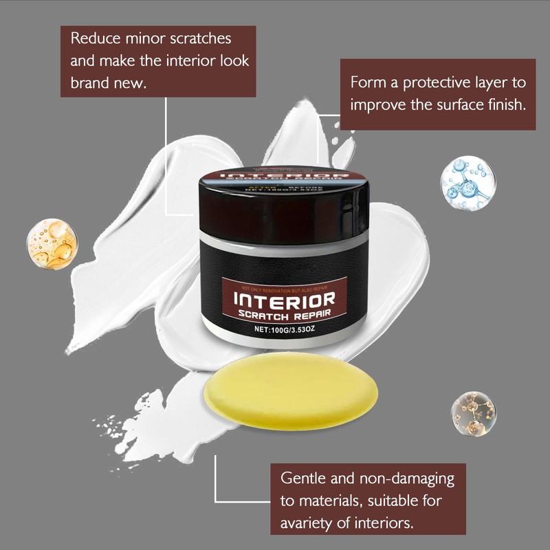 Car Care Cream, UV Protection and Scratch Repair for Interior,