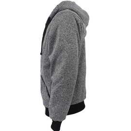 Heavyweight 1.8 LB Full-Zip Sherpa Lined Fleece Hoodies for Men Marled Jackets XL Light Grey
