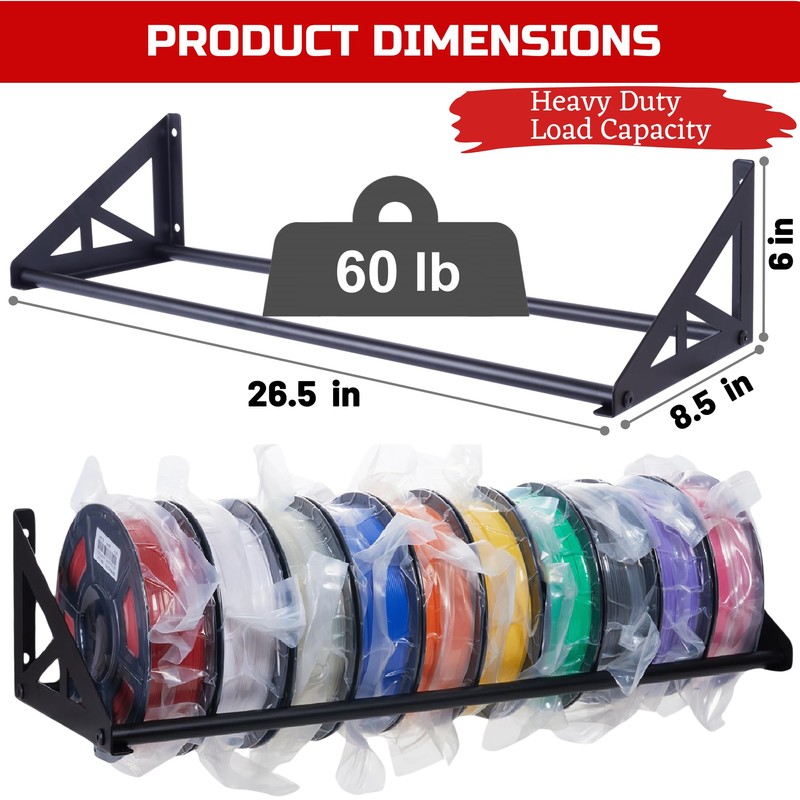 EROTASH 2 Pack 3D Printer Filament Storage Rack, Filament Rack