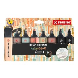 STABILO BOSS ORIGINAL Nature Colors - Estuche con 8 Marcatextos
