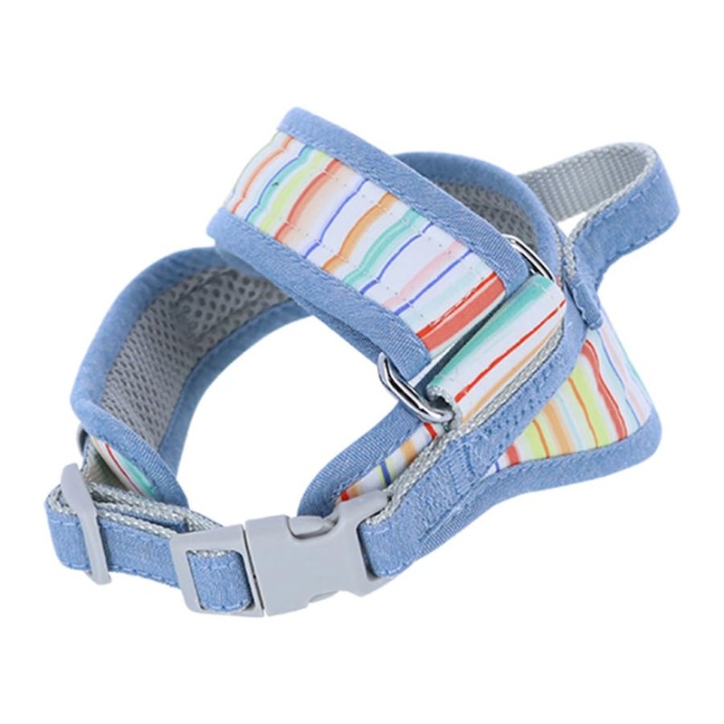 レインボー ハーネス | つけやすい ラクカチ 犬具 散歩 犬用ハーネス 虹色 夜間