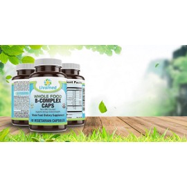 A Whole Food B Complex Vitamins - Cognitive Health, Migraine Relief, Thiamin, Riboflavin, Niacin, Vitamin B12 and Green Tea Extract -Supplement for Energy and Stress - 180 Tablet