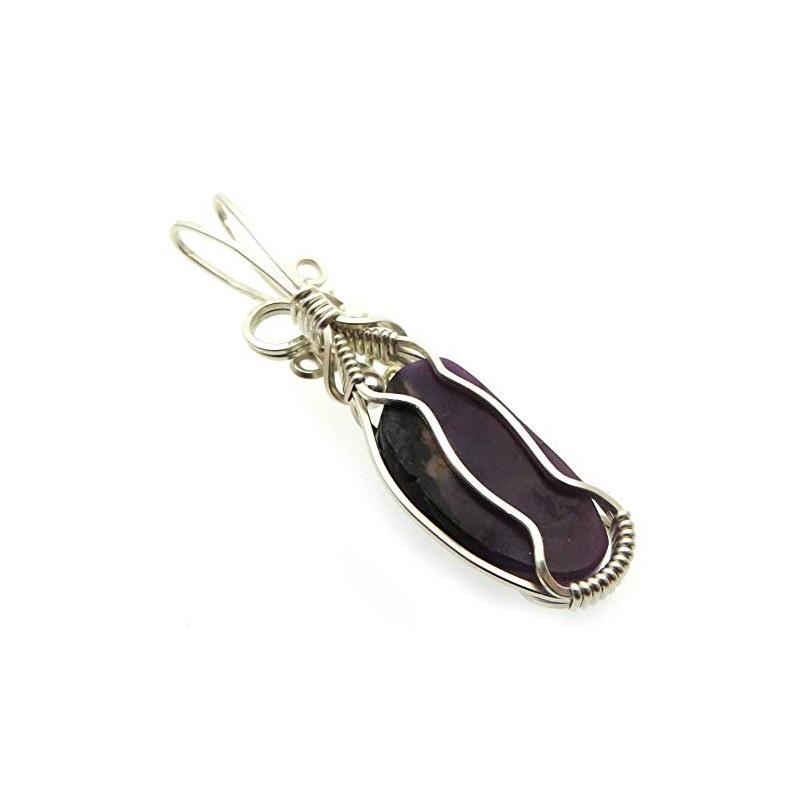 Sugilite Gemstone Sterling Silver Wire Wrapped Pendant 17