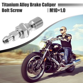 uxcell Titanium Alloy M10x1.0 Motorcycle Brake Master Cylinder Screw M10 Thread Single Nipples Screw Fittings Adapter Silver Tone
