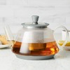 BonJour Silver Borosilicate Teapot, 1 Piece, Glass with Metallic Detailing