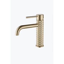 Gold Single-Handle, Single-Hole tap，Bathroom Sink tap，Brass Material，Bathroom Sink tap with Water Supply Hoses.