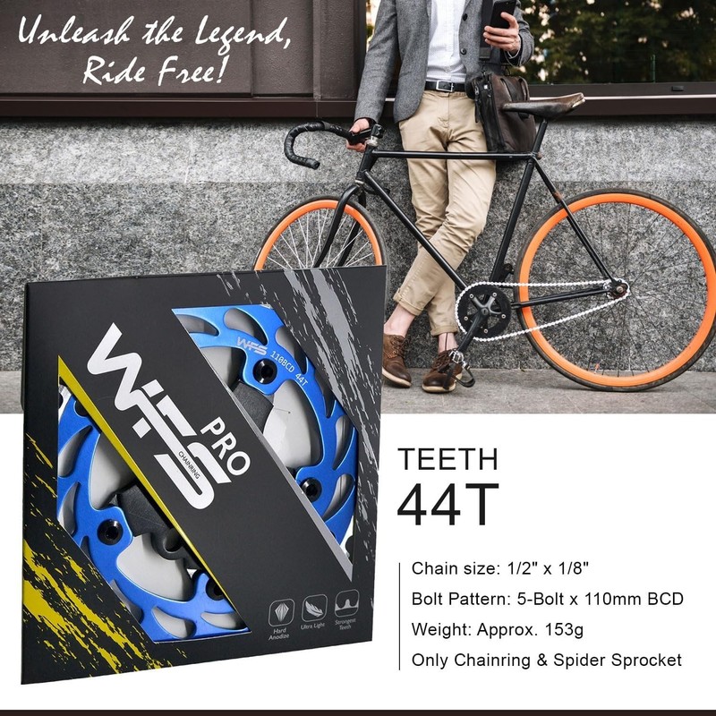 WFS Helix Chainring w/Spider Sprocket 44T 1/8" 110mm BCD 5