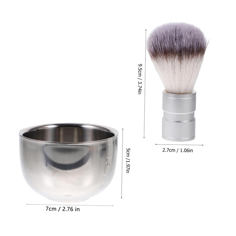 FRCOLOR Stainless Steel Shaving Brush Shaving Bowl Set Women's and
