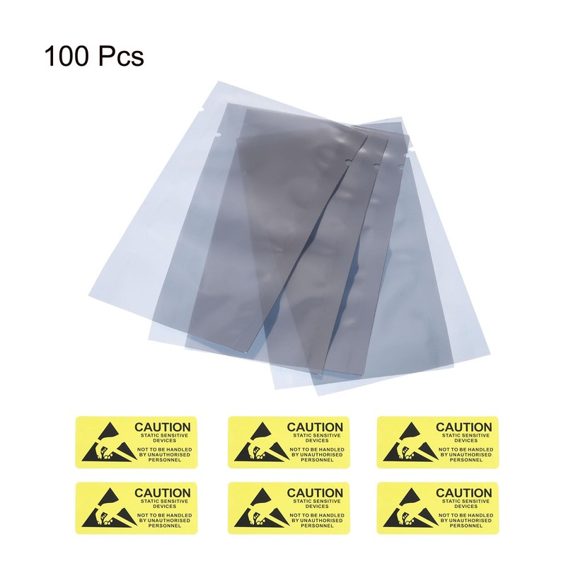 sourcing map Anti Static Bags Shielding Bag 100pcs 2.4x4inch(6x10cm) Open