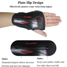 CTHOPER Long Damping Non-Slip Anti-Fall Wrist Guards Protective Gear for Roller Skating Skating Skiing Skateboard Snowboard Cycling Bicycle Scooter (L)