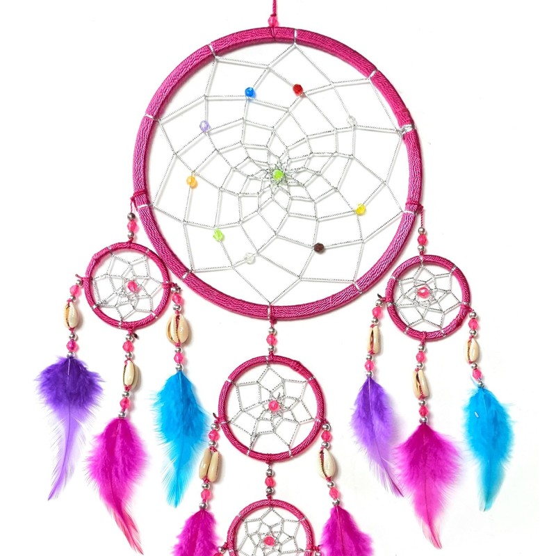 BRILLIANT GIFTS TRADITIONAL PINK PURPLE DREAM CATCHER (single top)