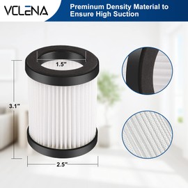 6 Pack XL-618A Fliters Replacement Filter For Moosoo XL-618A M8-PRO Cordless Vacuum Washable …