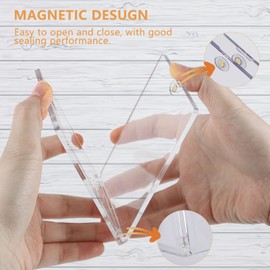 SWAWIS Set of 8 Magnetic Card Holder 35PT Card Holder Trading Cards Ultra Clear UV Protection Cards Frame Trading Card Cases Magnetic Toploader Plus Feet