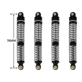 RZXYLRC 4PCS 53mm/59mm/65mm/78mm Aluminum Shocks Absorbers Oil Threaded Damper for 1/18 RC Crawler TRX4M TRX-4M Bronco Defender K10 Upgrade Parts (78mm-Black)