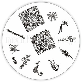 Stamping Stencil H19 Butterfly Bows Ornaments Full Cover