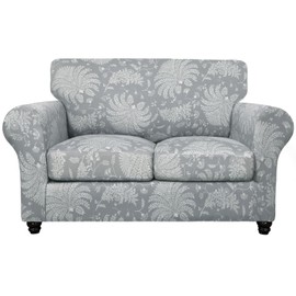 SearchI Sofa Cover Couch Covers, 3 Pieces Sofa Slipcover with 2 Separate Cushion Covers Stretch Soft Furniture Protector for Living Room Couch Cover for Pets Kids(Loveseat, White Plants)