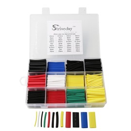 Striveday™ 520pcs 2:1 Heat Shrink tubing in 6 Colors 8 Sizes Tubing Wrap Sleeve Set Combo Assorted Heat Shrink Tube Kit for DIY
