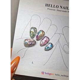 hello.Luminous Shell[Handmade Nail Tips] - xxs Coffin / hello.Luminous Shell[수제네일팁] - xxs코핀