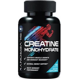 Creatine Monohydrate Capsules – Strength, Lean Muscle Growth Support, Natural Energy, Workout Performance, Endurance Support – 750mg per High Absorption Capsule - Gluten Free, Vegetarian – 120 Count