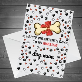 RED OCEAN Funny Valentines Day Card For Dog Mum, Best Dog Mum Card, Valentines Day Card From The Dog, Valentines Card For Mum, Dog Mum Card, Card For Her, Card From Pet